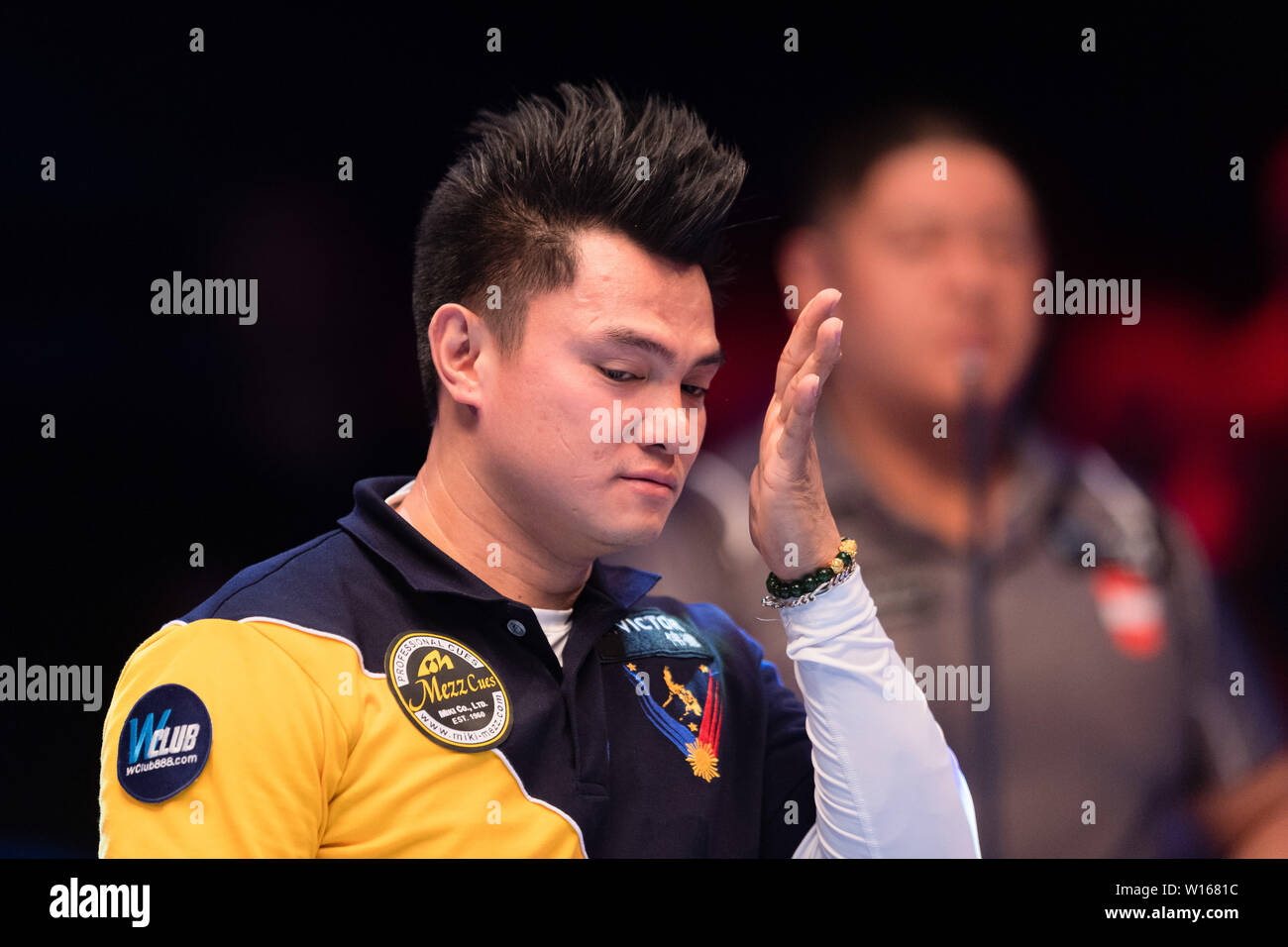 Leicester, UK. 30th June, 2019. Philippines -  Jeff De Luna during Betvictor World Cup of Pool Final between Philipines vs Austria at Morningside Arena on Sunday, June 30, 2019 in LEICESTER ENGLAND. Credit: Taka G Wu/Alamy Live News Stock Photo