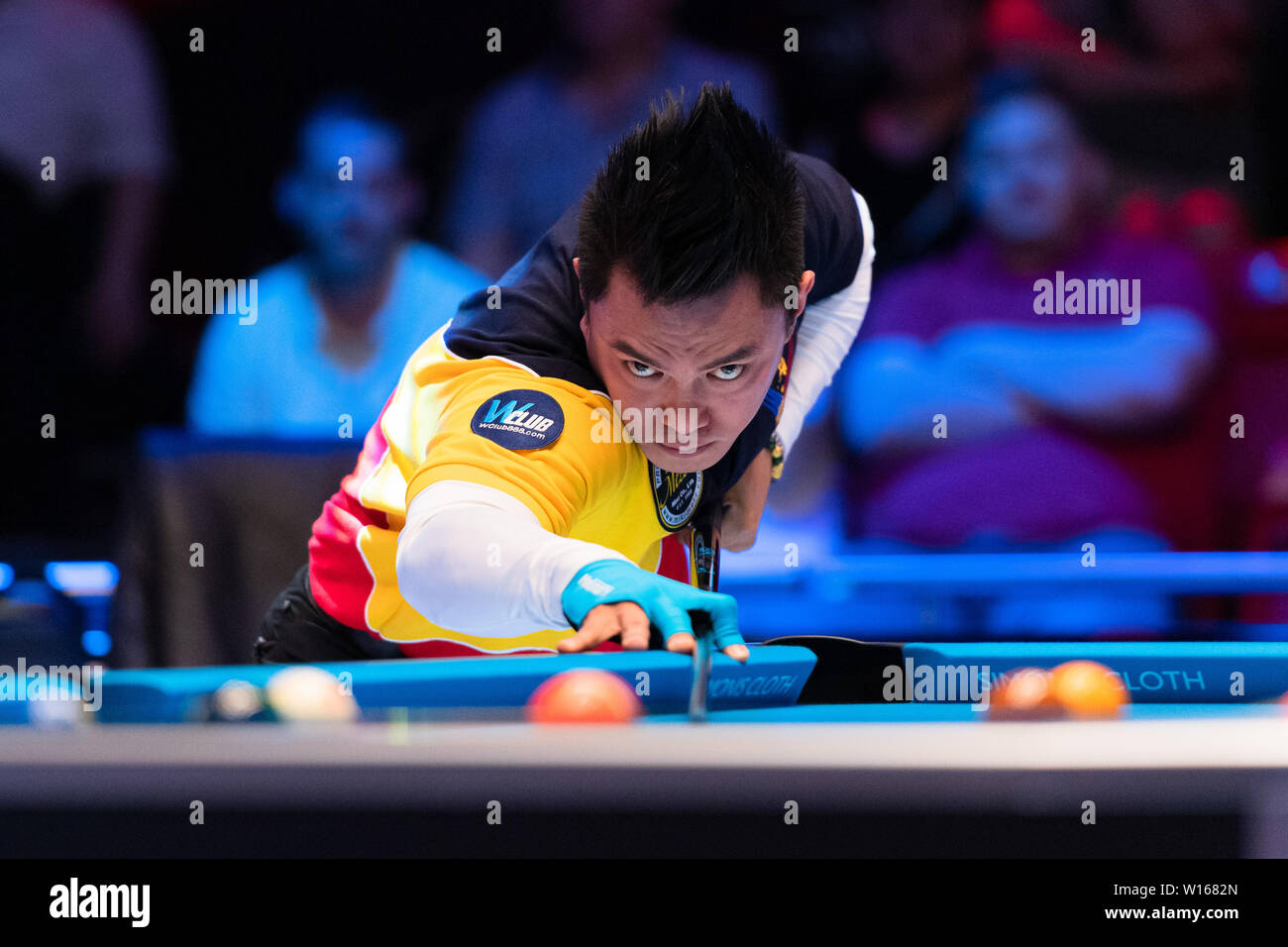 Leicester, UK. 30th June, 2019. Philippines -  Jeff De Luna during Betvictor World Cup of Pool Final between Philipines vs Austria at Morningside Arena on Sunday, June 30, 2019 in LEICESTER ENGLAND. Credit: Taka G Wu/Alamy Live News Stock Photo