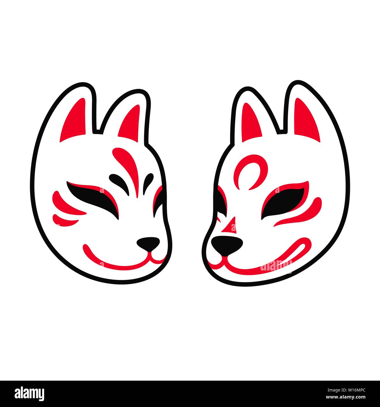 kitsune japan mask tattoo 4288292 Vector Art at Vecteezy