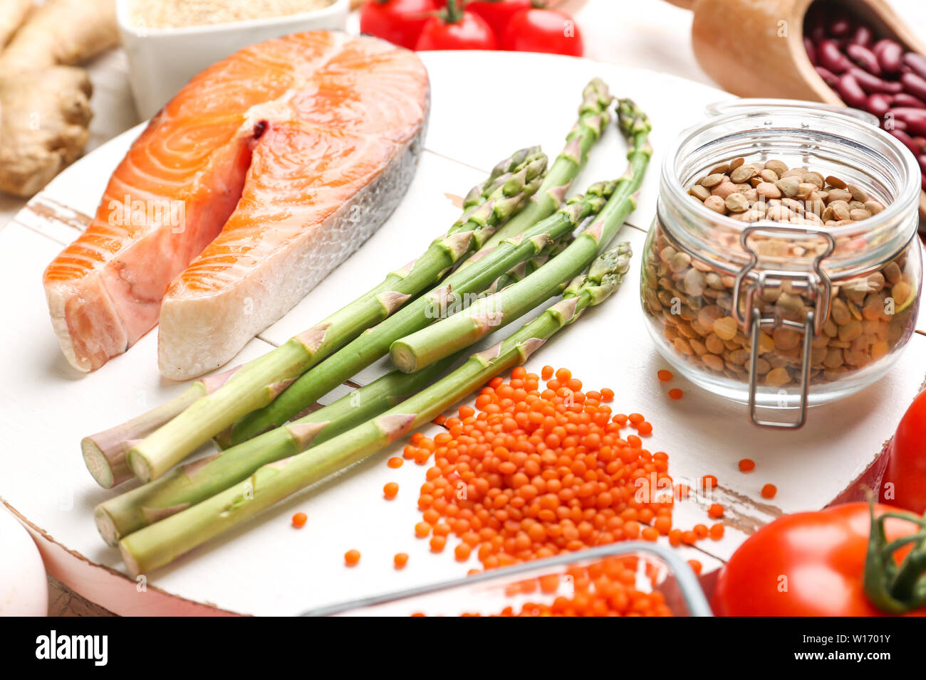 Different healthy food board hi-res stock photography and images - Alamy