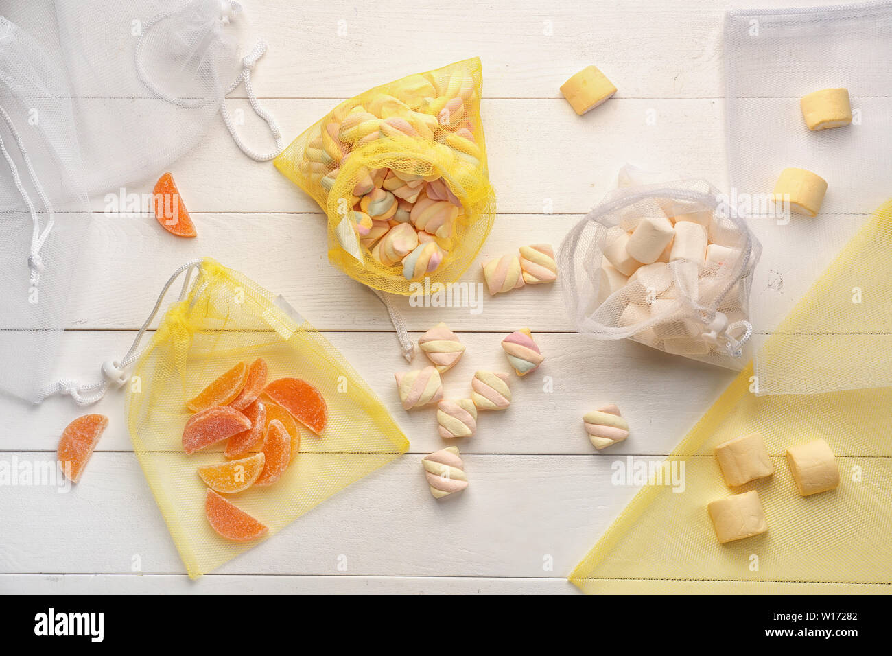 Bags of sweets white background hi-res stock photography and images - Alamy