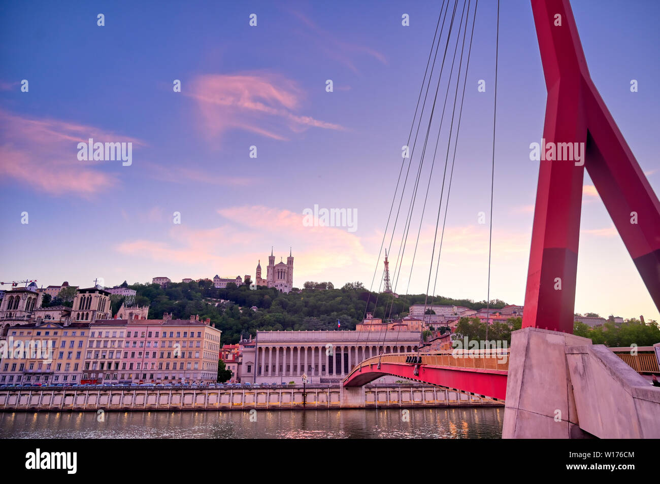 A view of Lyon France along the Saône river at sunset Stock Photo Alamy A view of Lyon France along the Saône river at sunset Stock Photo Alamy