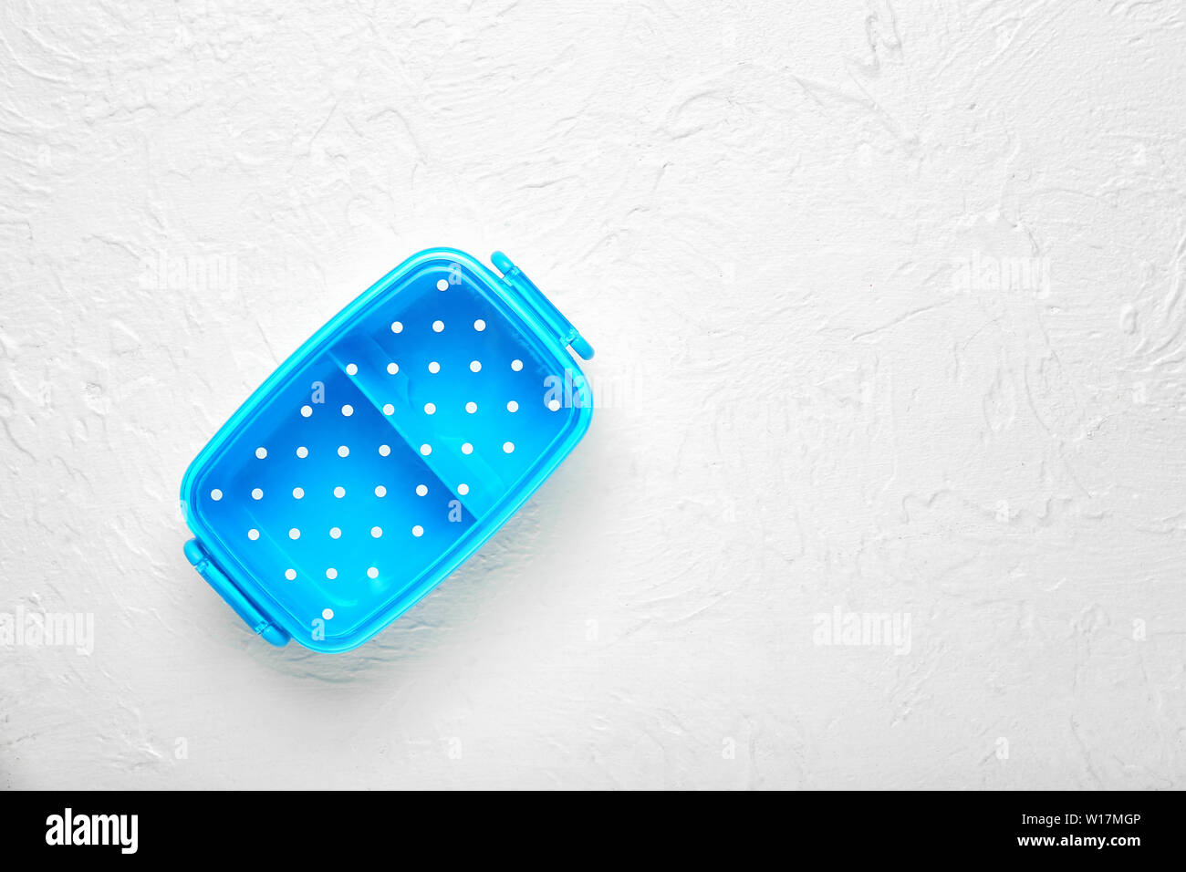 Empty school lunch box on white background Stock Photo