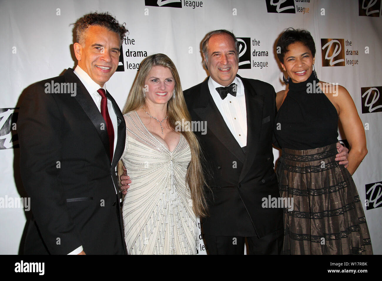New York, USA. 11 February, 2009. Brian Stokes Mitchell, Bonnie Comley, Stewart F. Lane, Allyson Tucker at the Drama League's 25th annual All Star benefit gala at The Rainbow Room. Credit: Steve Mack/Alamy Stock Photo