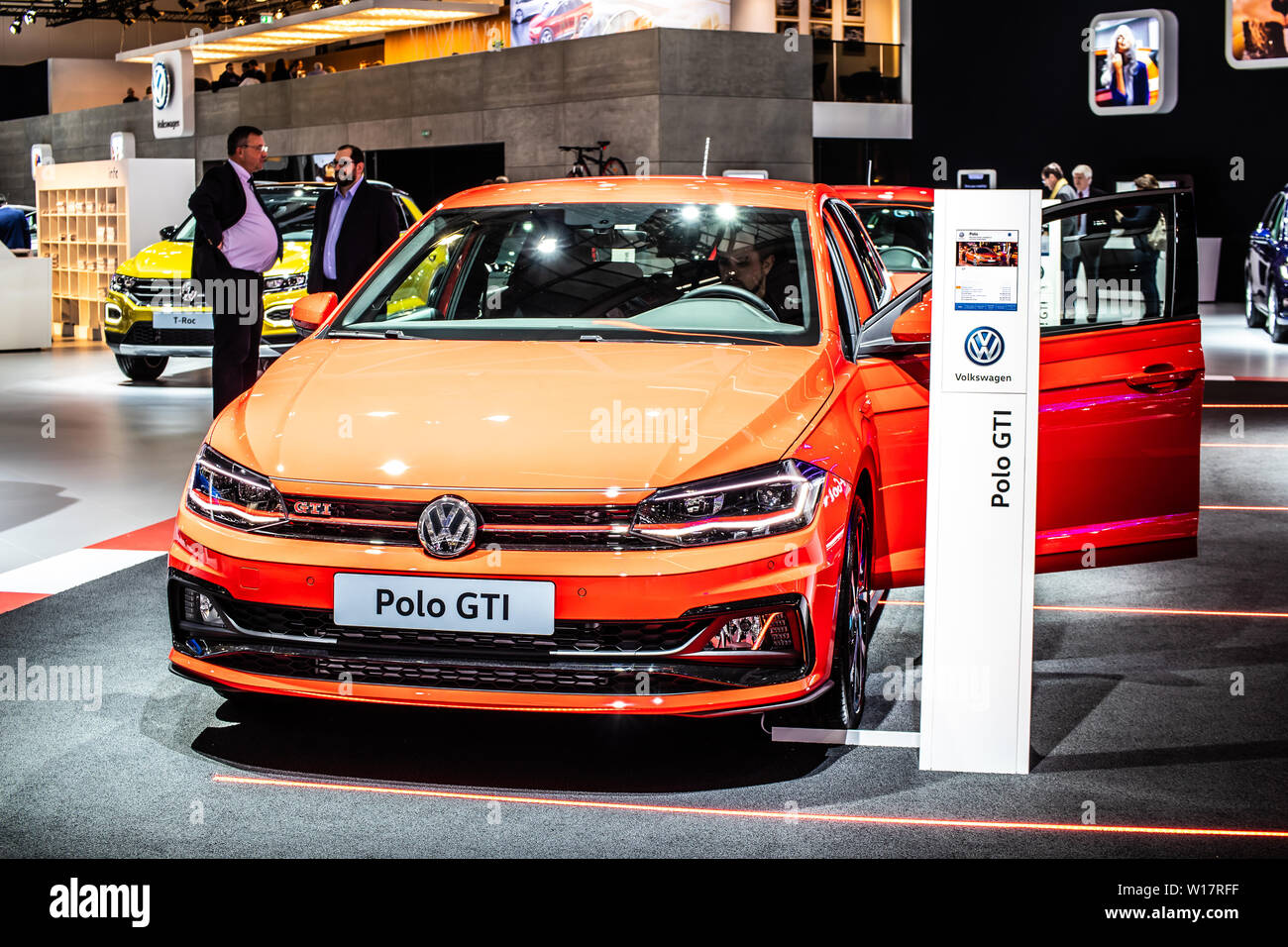 film easy to handle gene Brussels, Belgium, Jan 2019 red Volkswagen VW Polo GTI, Brussels Motor  Show, Sixth generation, Typ AW, MQB A0 platform, produced by Volkswagen  Stock Photo - Alamy