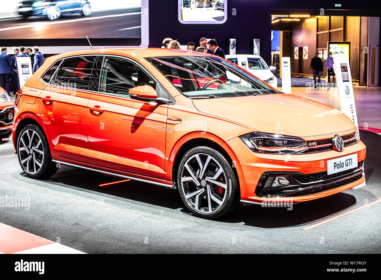 film easy to handle gene Brussels, Belgium, Jan 2019 red Volkswagen VW Polo GTI, Brussels Motor  Show, Sixth generation, Typ AW, MQB A0 platform, produced by Volkswagen  Stock Photo - Alamy
