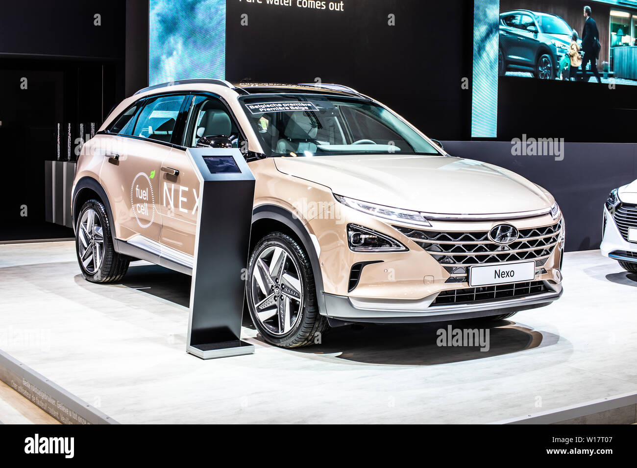Brussels, Belgium, Jan 2019 Hyundai Nexo, Hydrogen Fuel Cell powered ...