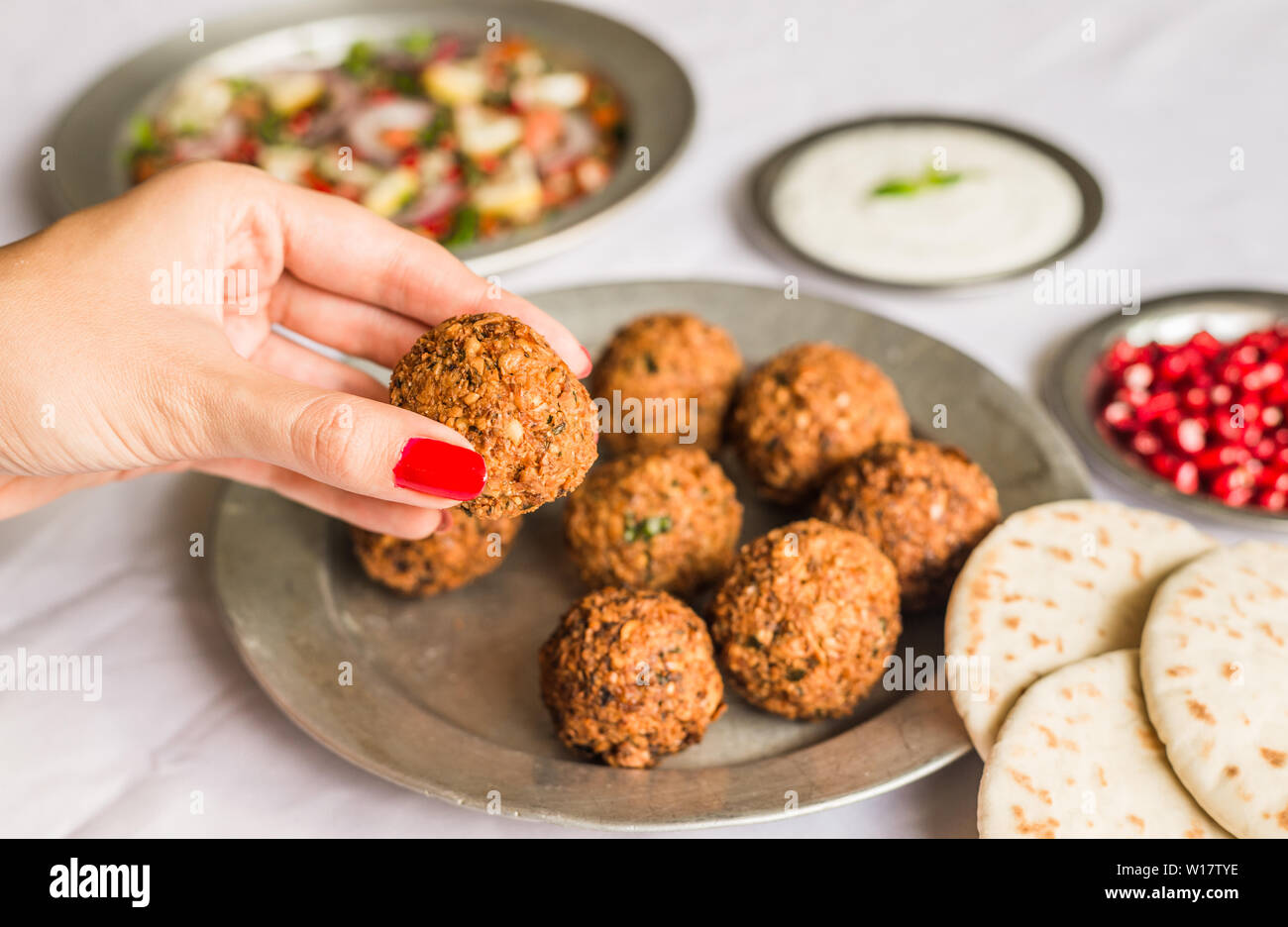 Traditional Arab And Jewish Healthy Food Vegan And Vegetarian