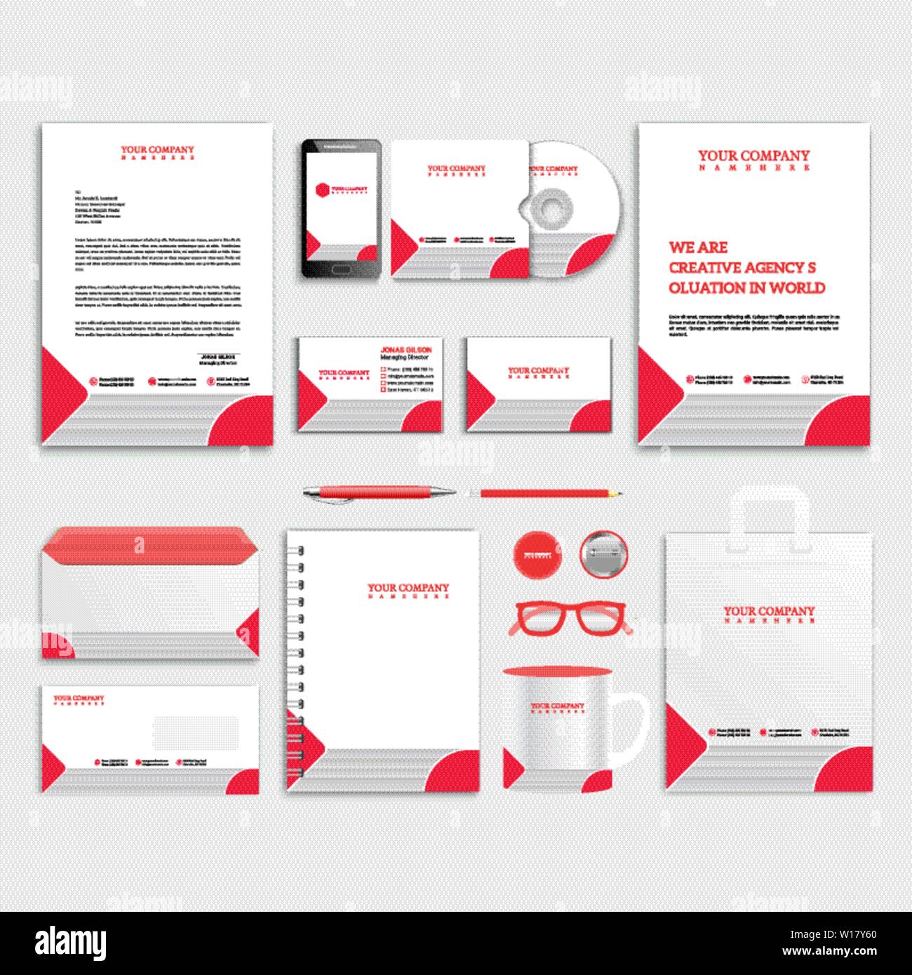 Corporate identity template design Stock Vector