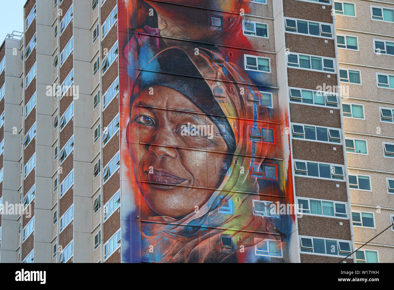 Melbourne Australia,  public housing art work in the inner city suburb of Collingwood Stock Photo