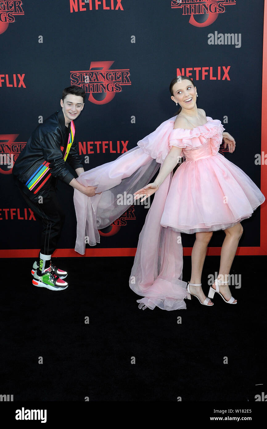 Santa Monica Usa 28th June 2019 Noah Schnapp And Millie Bobby