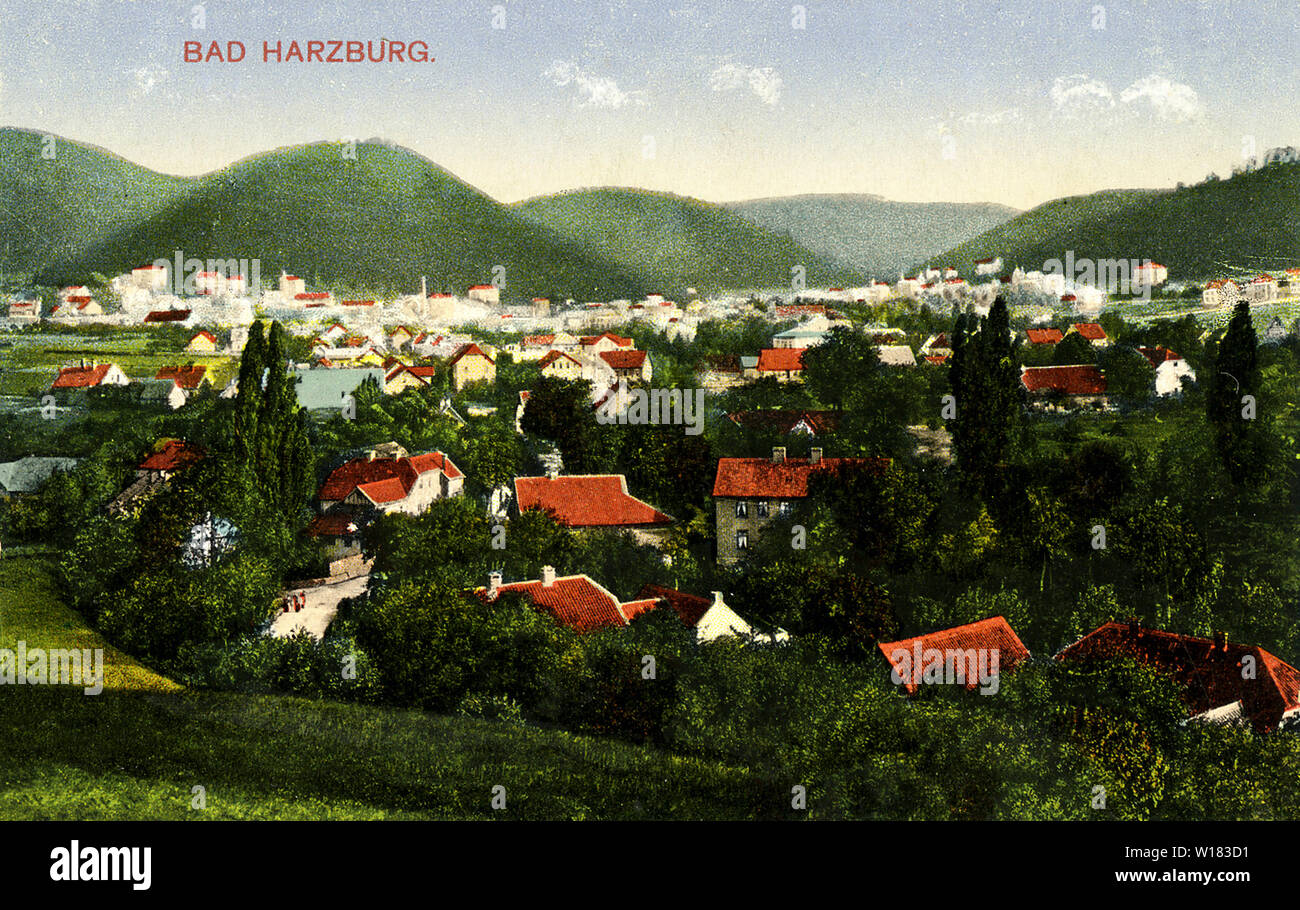 Bad Harzburg, Germany. Postcard, 1910s. Stock Photo