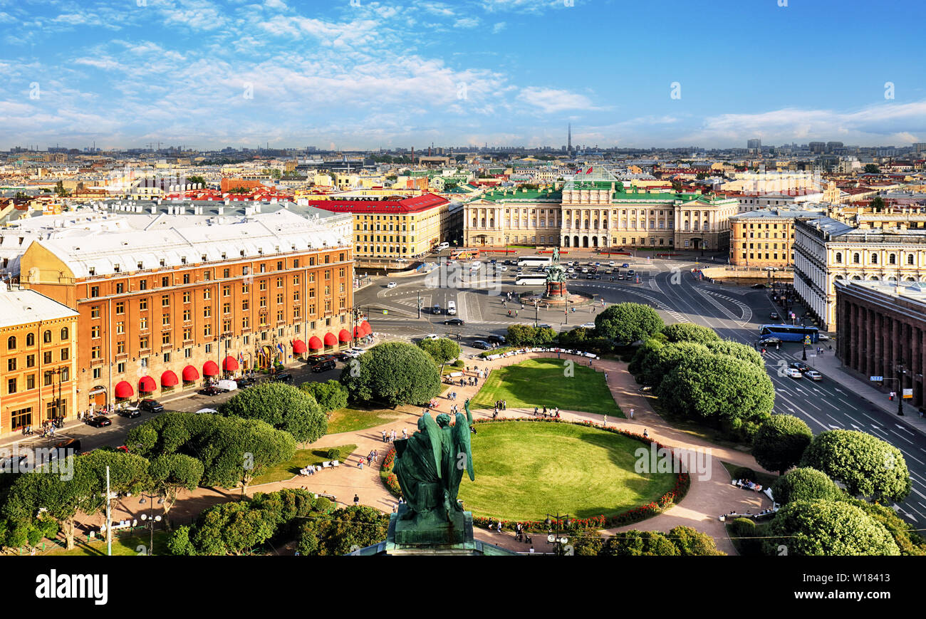 Russia, Saint Petersburg Aerial View from Saint Isaac's Cathedral in of the city Stock Photo