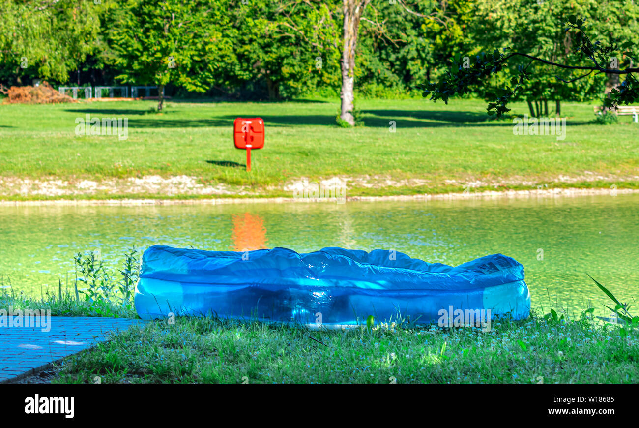 swimming pool at the lake, Germering Germeringer See Stock Photo