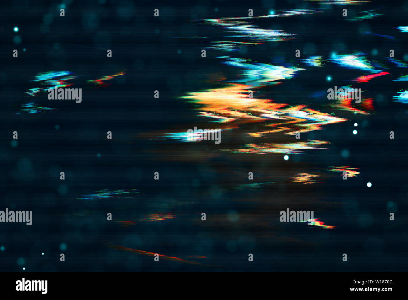 Futuristic Glitch background. Abstract pixel noise glitch error video damage like Vhs glitch. Pattern for wallpaper design. Screen error effect Stock Photo