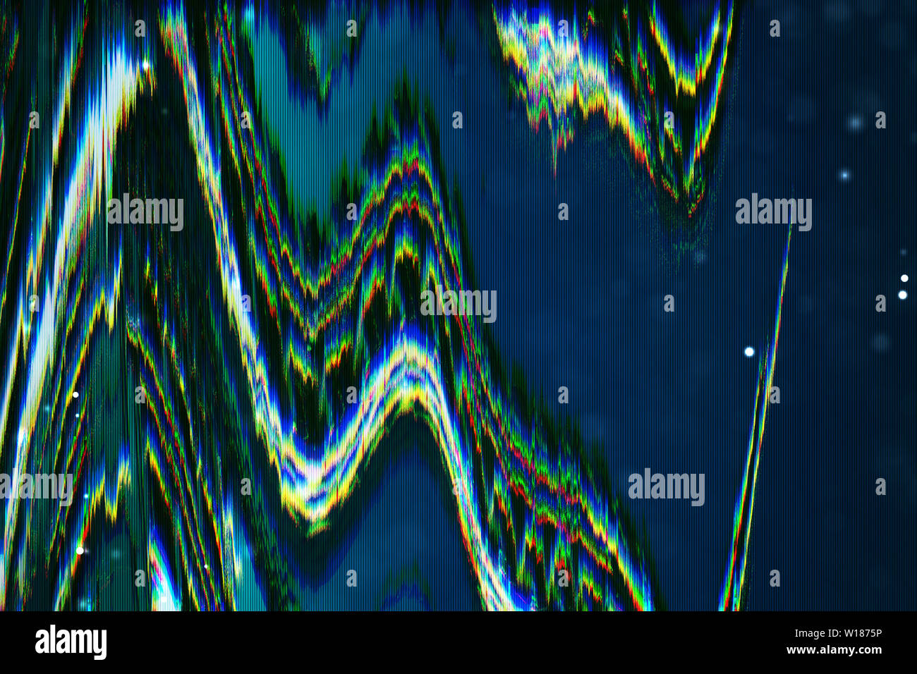 Futuristic Glitch background. Abstract pixel noise glitch error video damage like Vhs glitch. Pattern for wallpaper design. Screen error effect Stock Photo