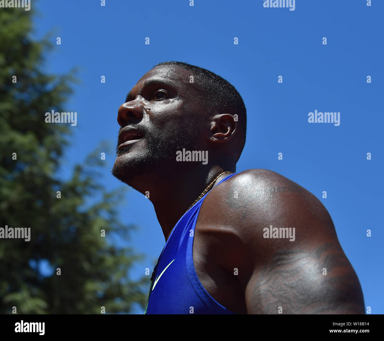 Justin Gatlin Seen During A Diamond League Athletics Prefontaine ...