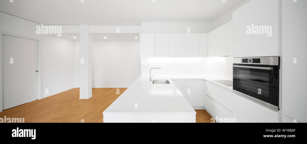 Interior of modern apartment with wooden floor Stock Photo - Alamy - Best Apartment Design With Wooden Plank Texture