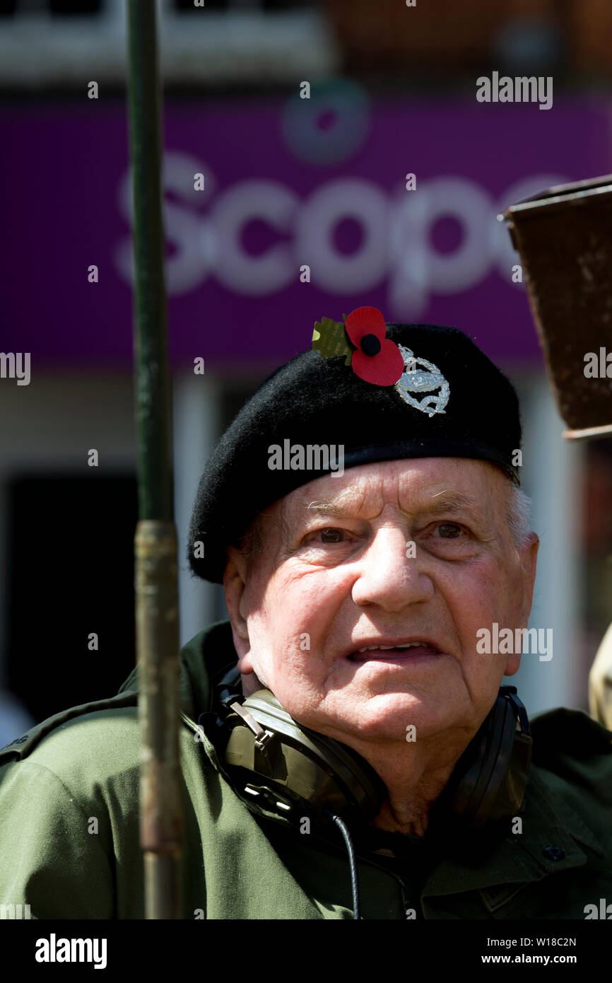 A veteran on Armed Forces Day, Banbury, Oxfordshire, England, UK Stock Photo