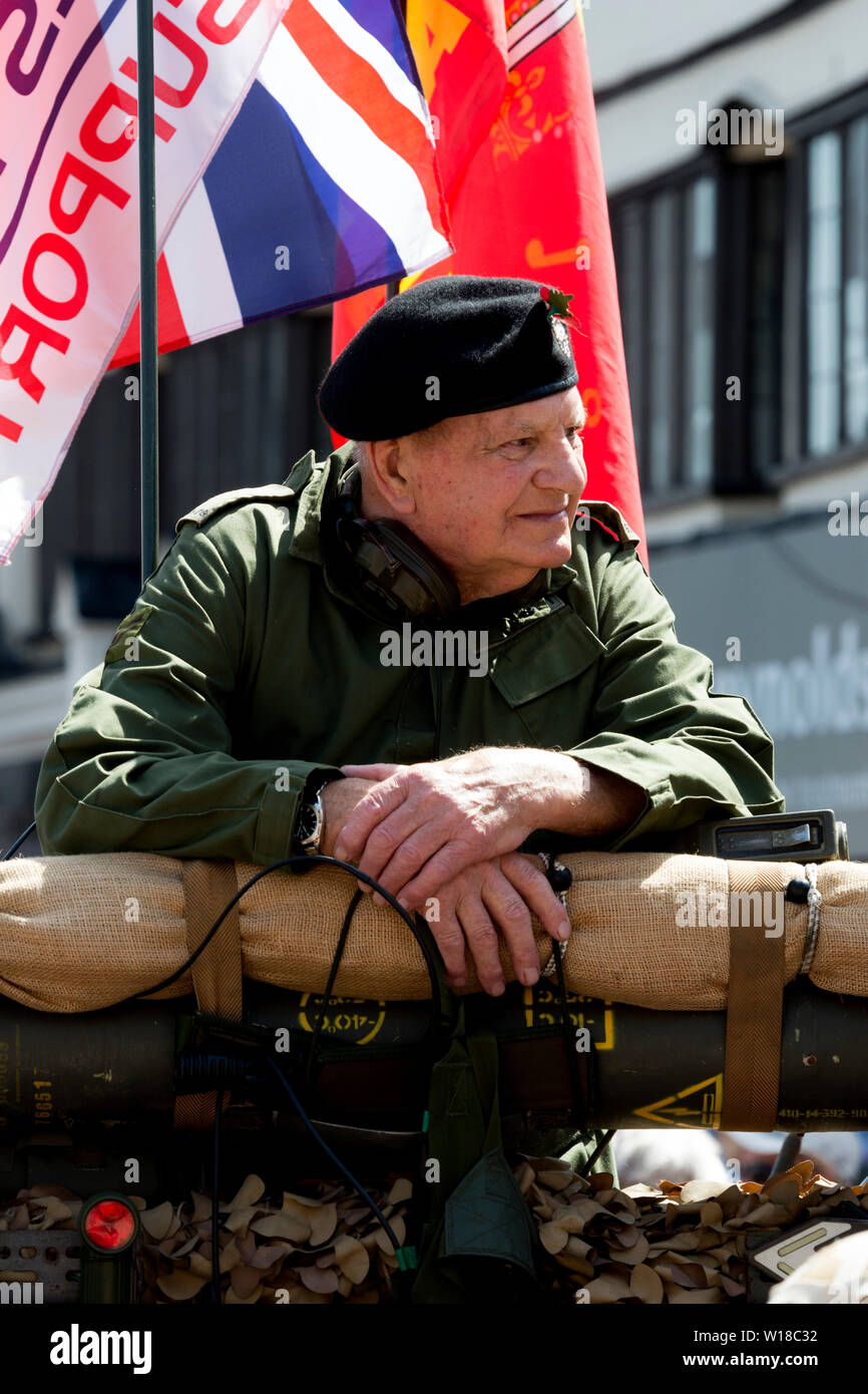 A veteran on Armed Forces Day, Banbury, Oxfordshire, England, UK Stock Photo