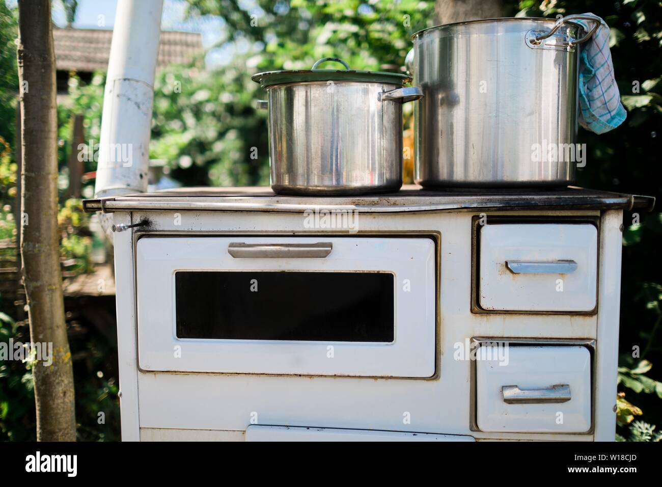 Antique Wood Burning Stove Stock Photos Antique Wood Burning