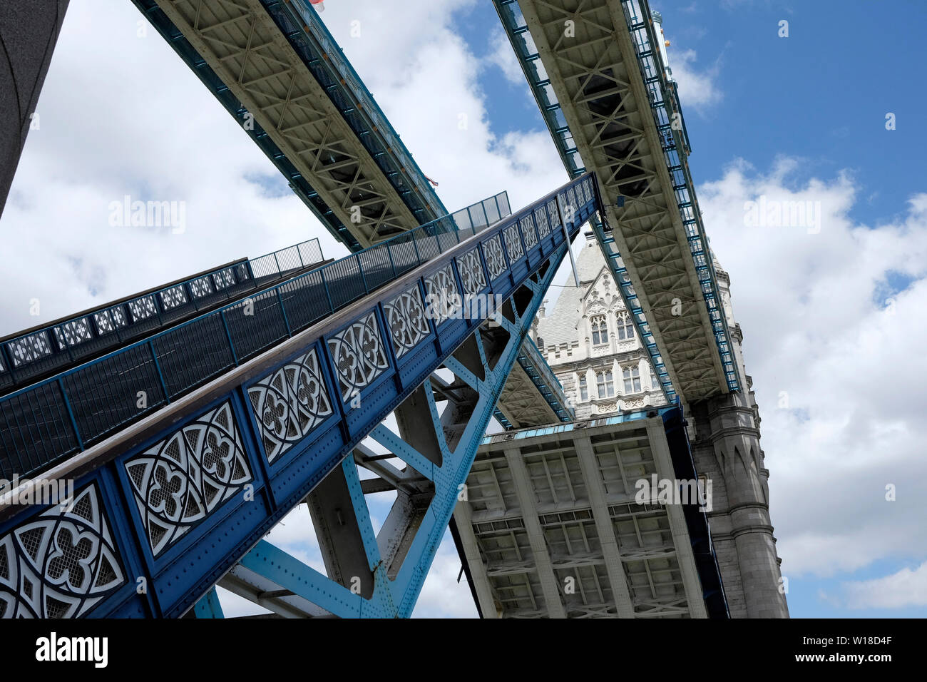 Tower Bridge opening Stock Photo