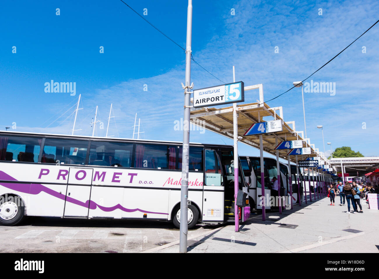 Bus station by the port, Split, Dalmatia, Croatia Stock Photo