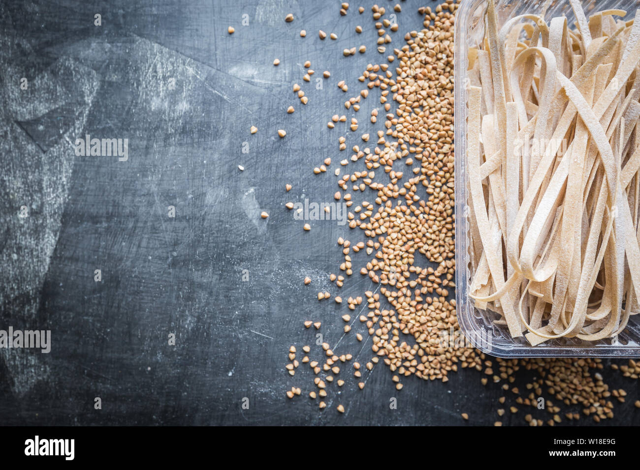 Homemade buckwheat noodles Stock Photo Alamy