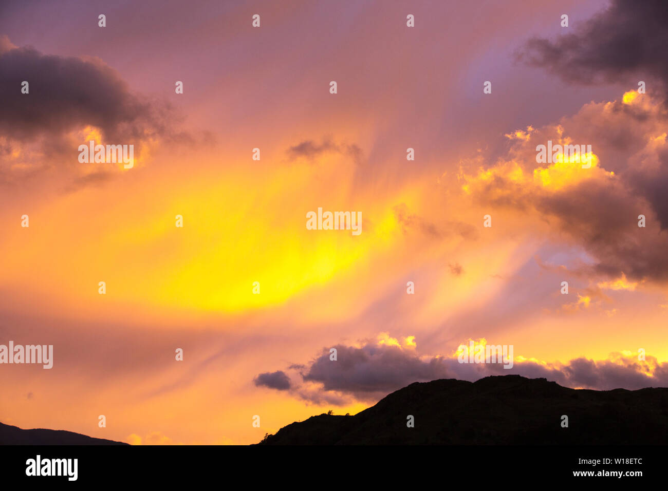 Clouds at sunset over Ambleside during stormy weather, Lake District, UK Stock Photo Alamy