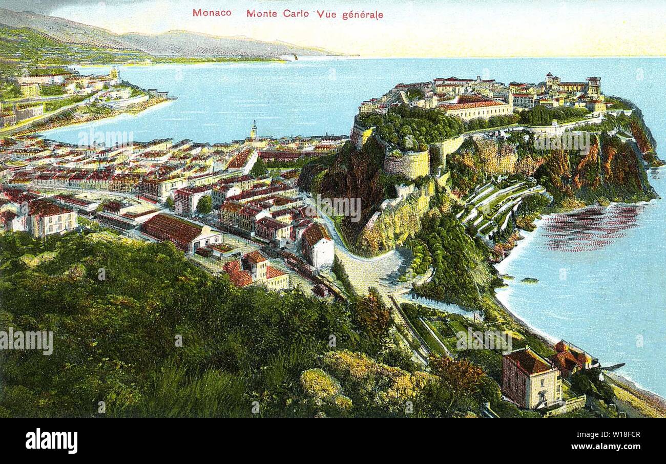 Monaco Country Map Monte Carlo Aerial View Stadium New Postcard 