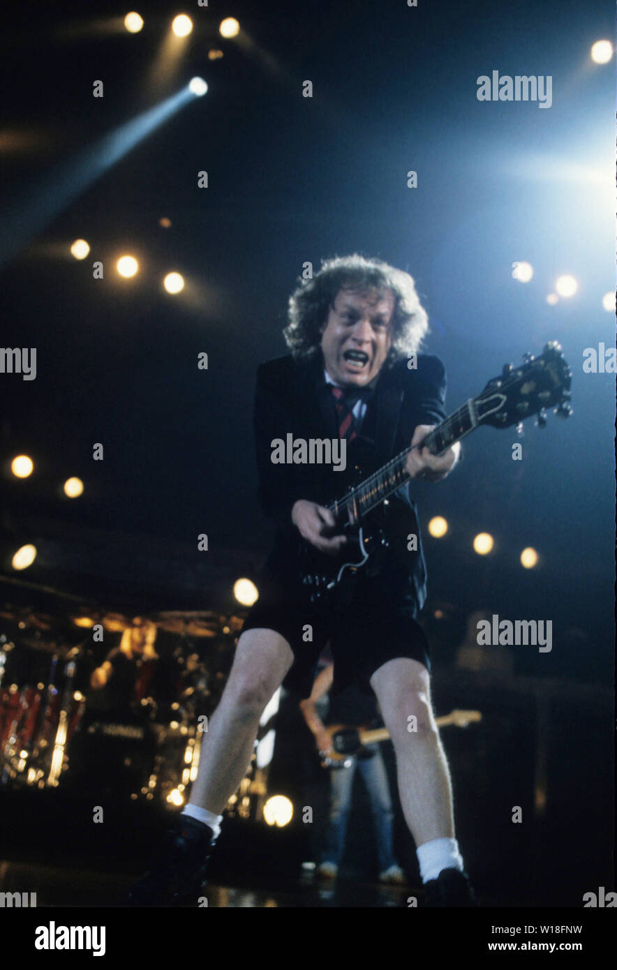 AC/DC US rock group with Angus Young about 1996. Photo:Jeffrey Mayer Stock Photo