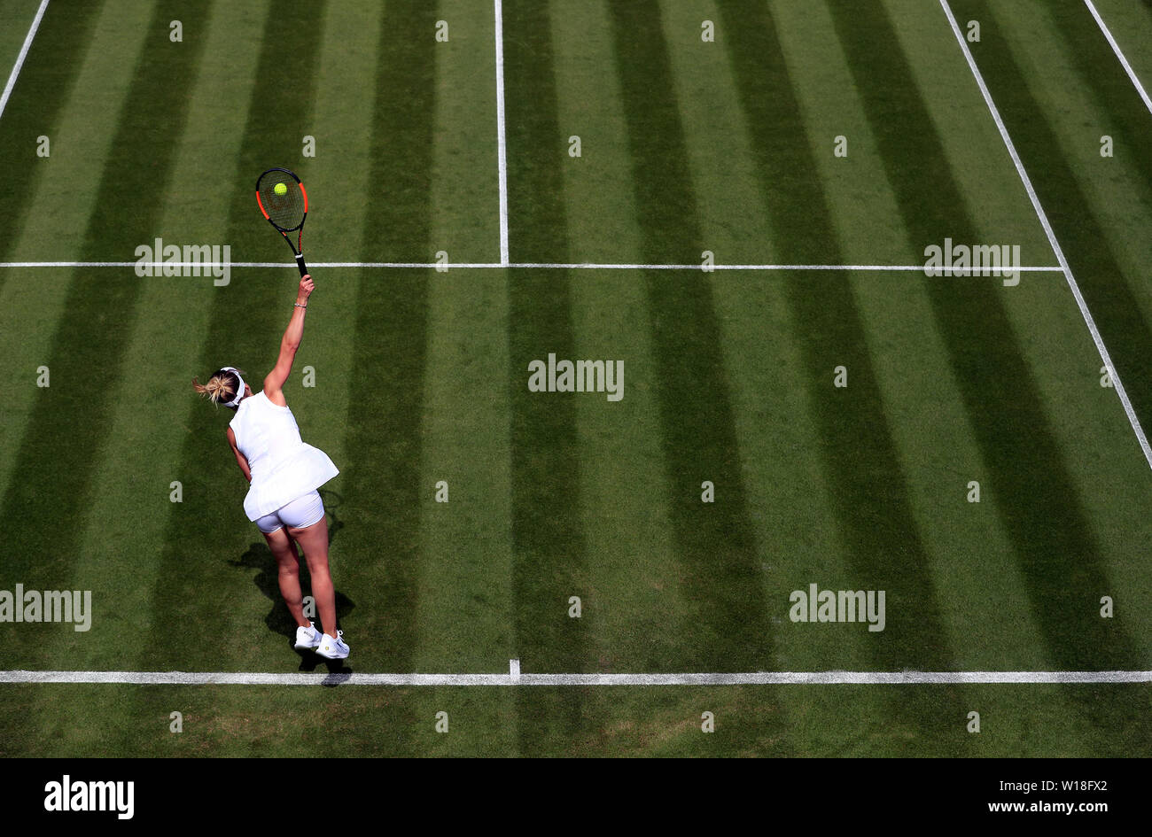 Elina Svitolina in action on day one of the Wimbledon Championships at