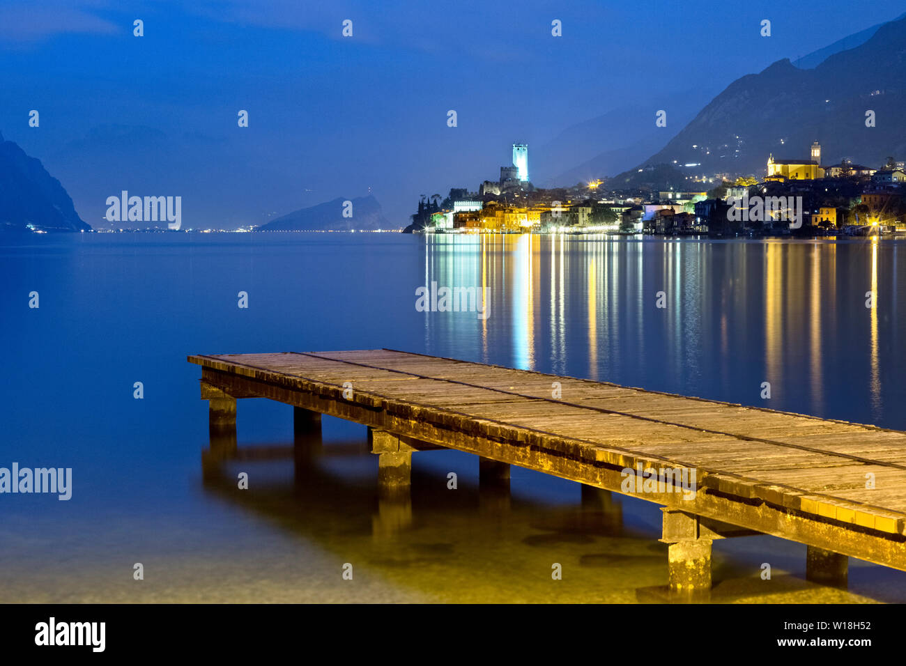 The picturesque town of Malcesine on Lake Garda. Verona province, Veneto, Italy, Europe. Stock Photo