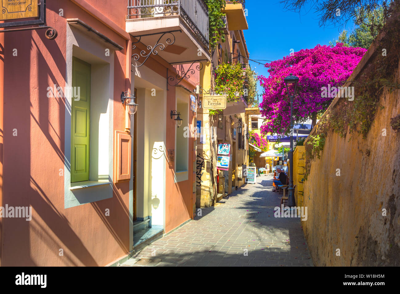 Architecture in the streets of the old town of Chania, Crete, Greece Stock Photo