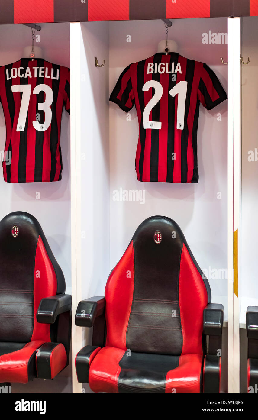 7 JUNE 2018, MILAN, ITALY: Elements of the interior stadium football ...