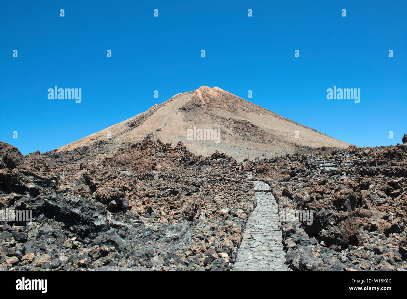 The Pico del Teide is at 3718 m the highest point on the Canary Island of Tenerife and the highest mountain in Spain. Stock Photo