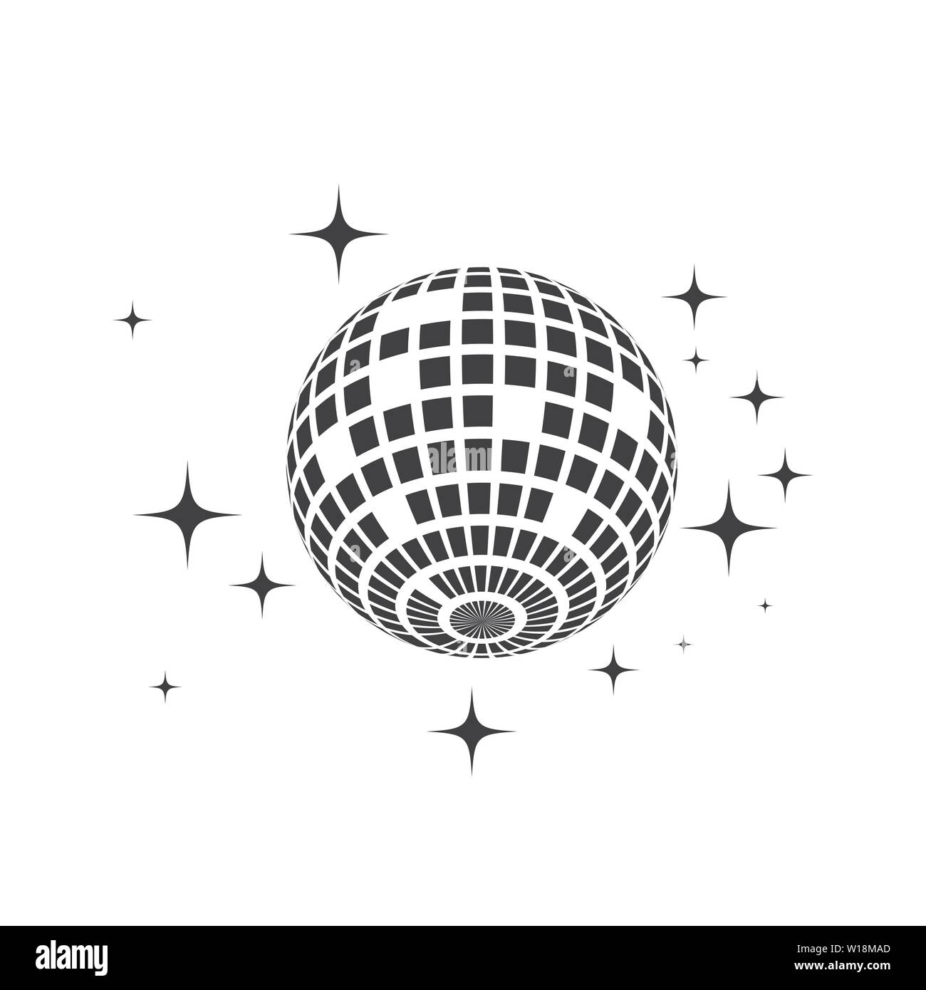 Disco ball vector icon illustration design template Stock Vector Image ...