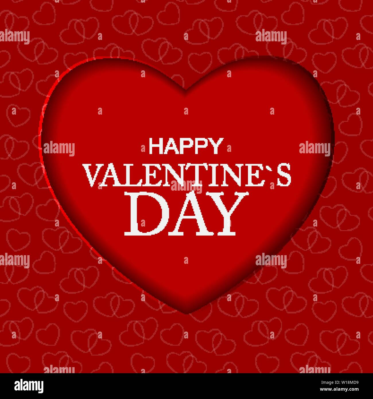 Happy Valentines Day Card with Heart. Vector Illustration Stock Vector ...