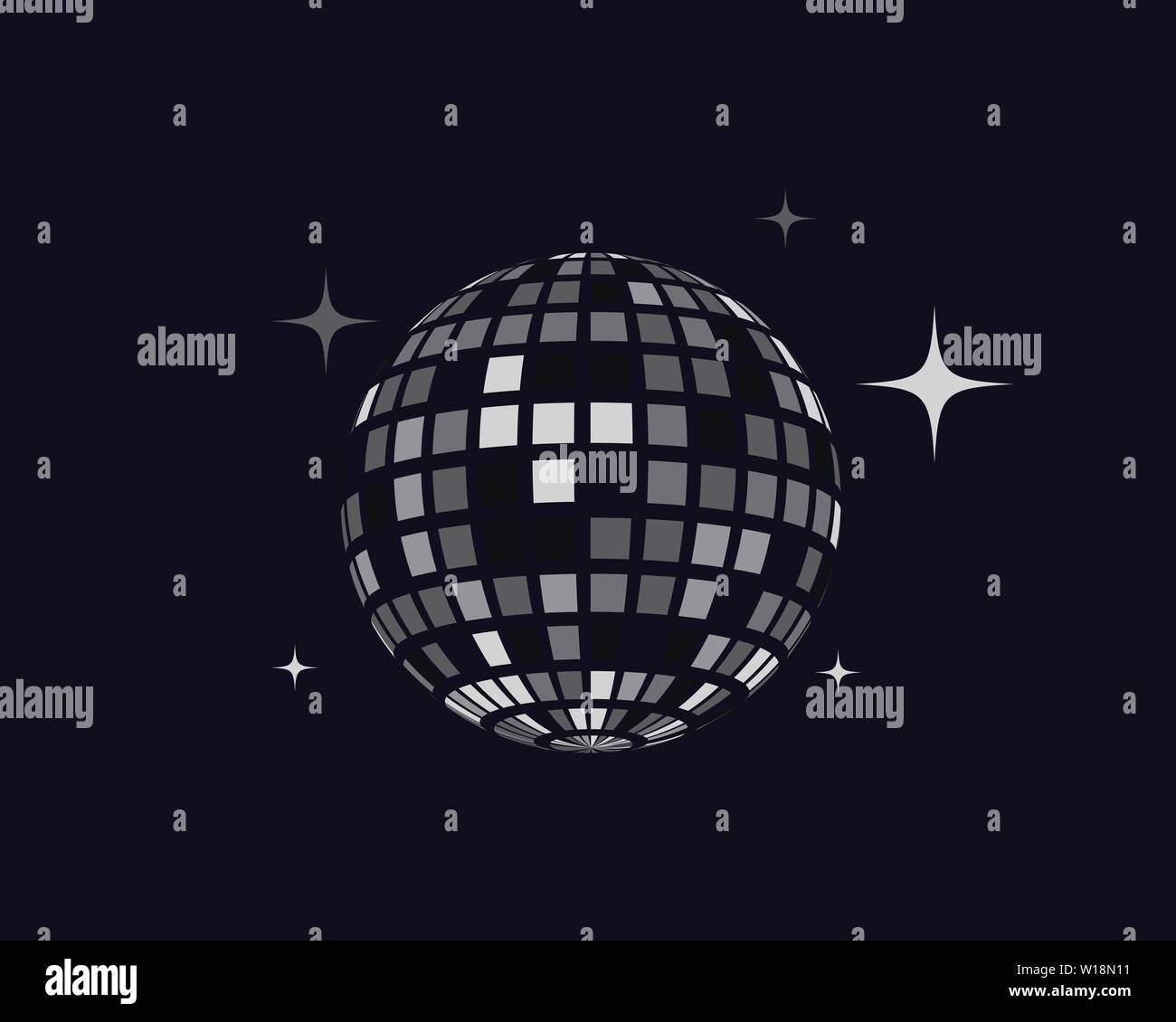 Disco ball vector icon illustration design template Stock Vector Image ...