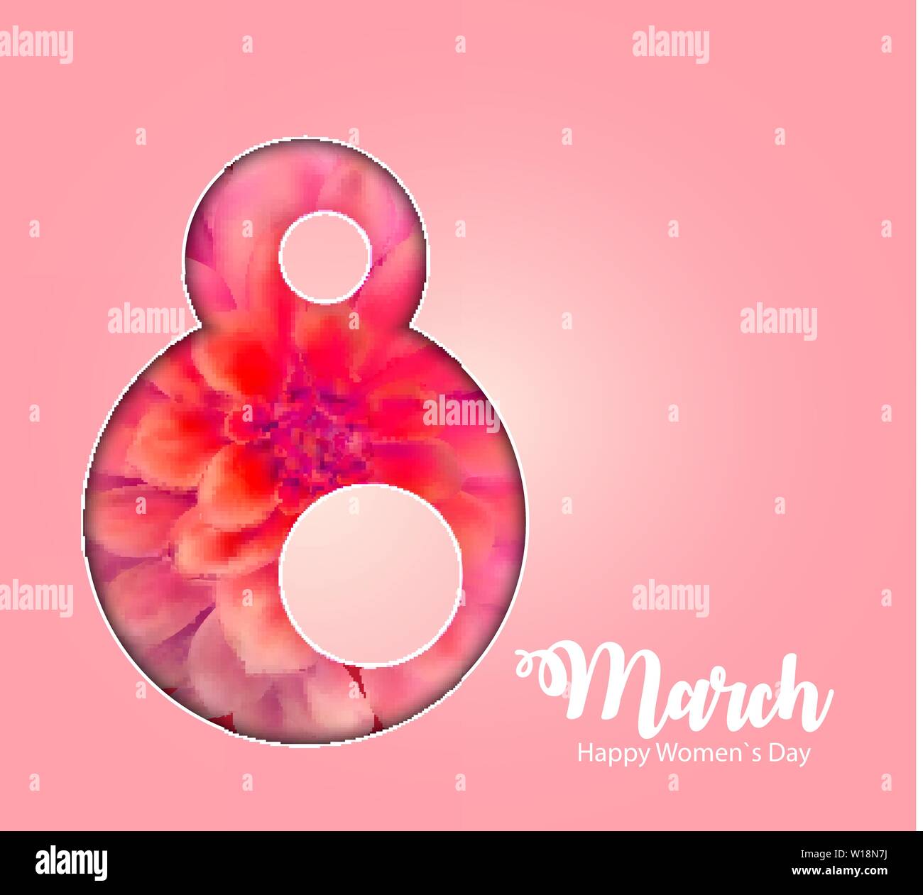 Poster International Happy Women's Day 8 March Floral Greeting card Vector Illustration Stock Vector