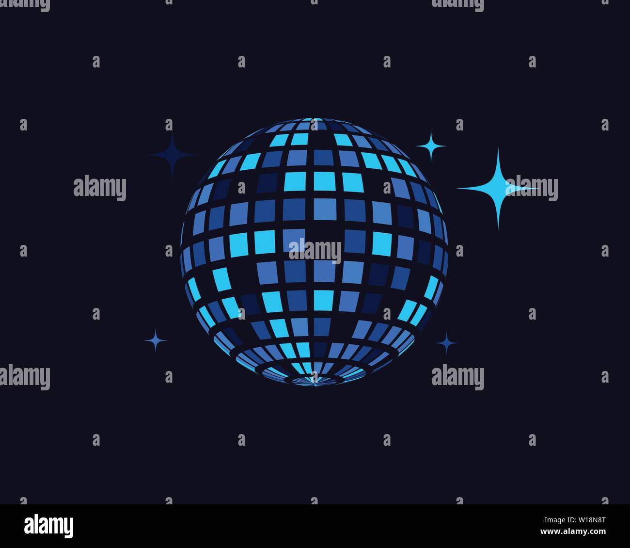 Disco ball vector icon illustration design template Stock Vector Image ...