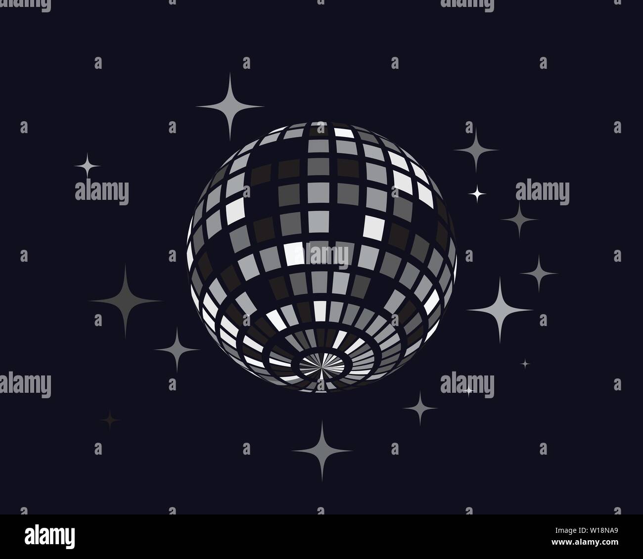 Disco ball vector icon illustration design template Stock Vector Image ...