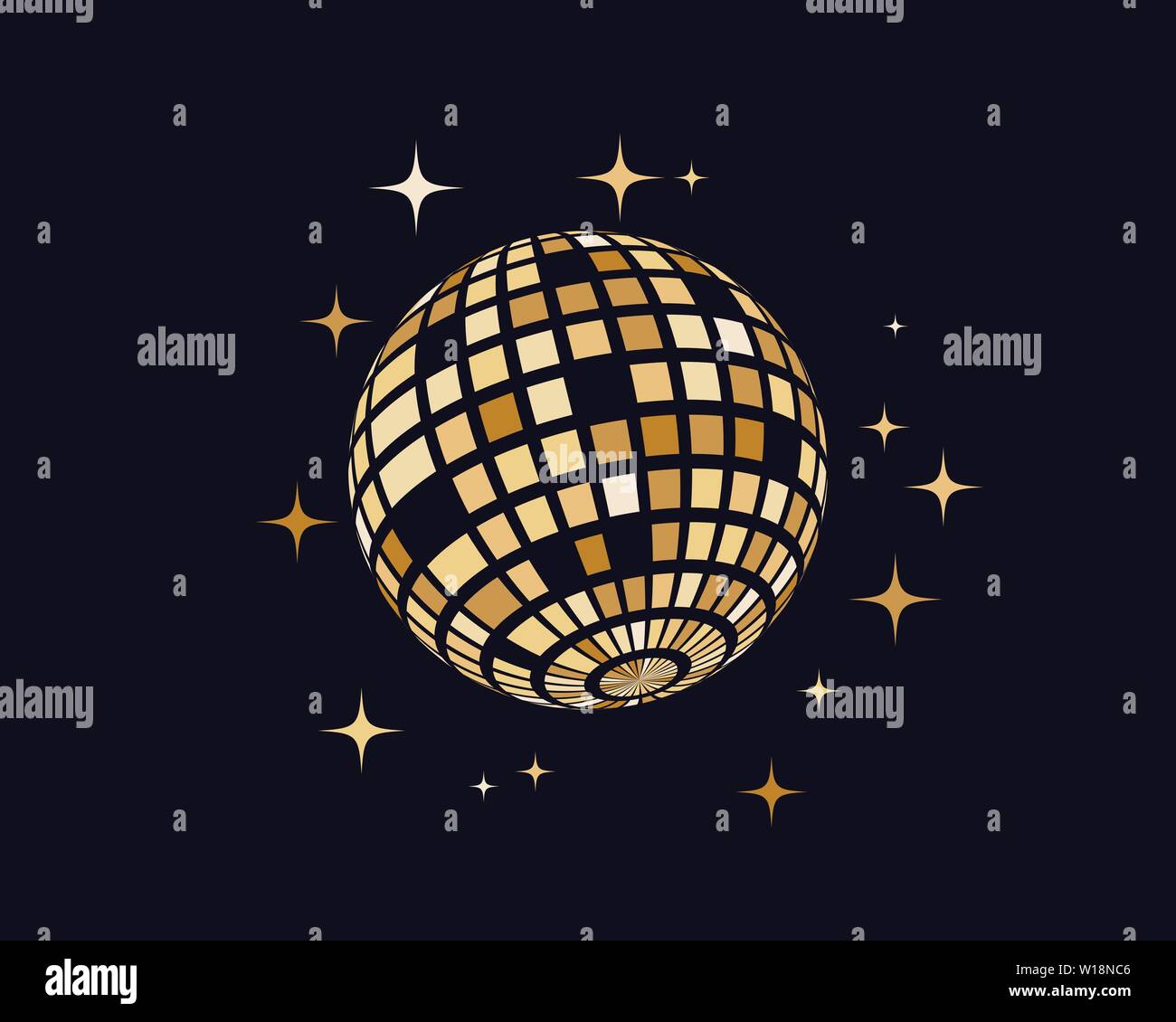 Disco ball vector icon illustration design template Stock Vector Image ...