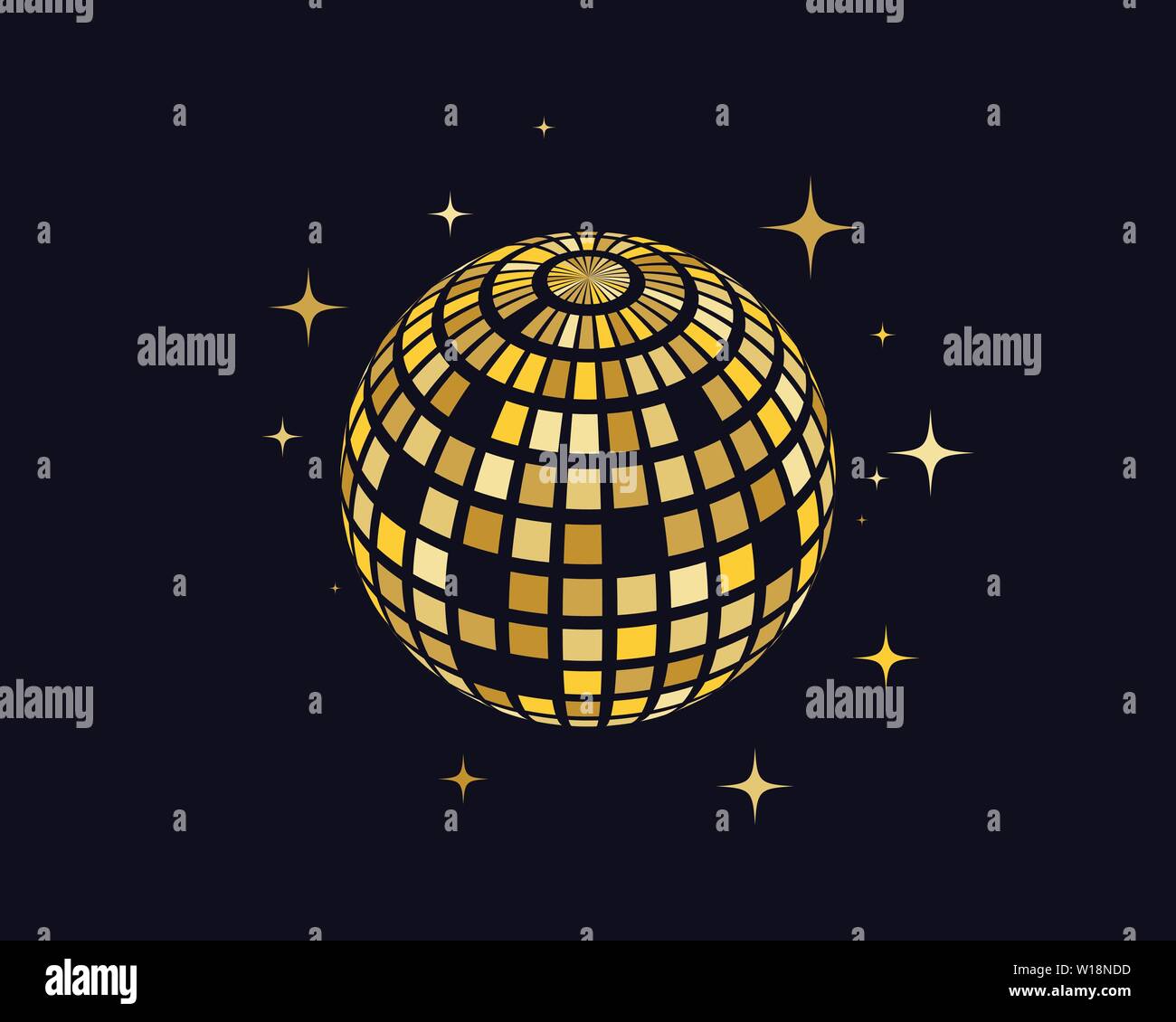 Disco ball vector icon illustration design template Stock Vector Image ...