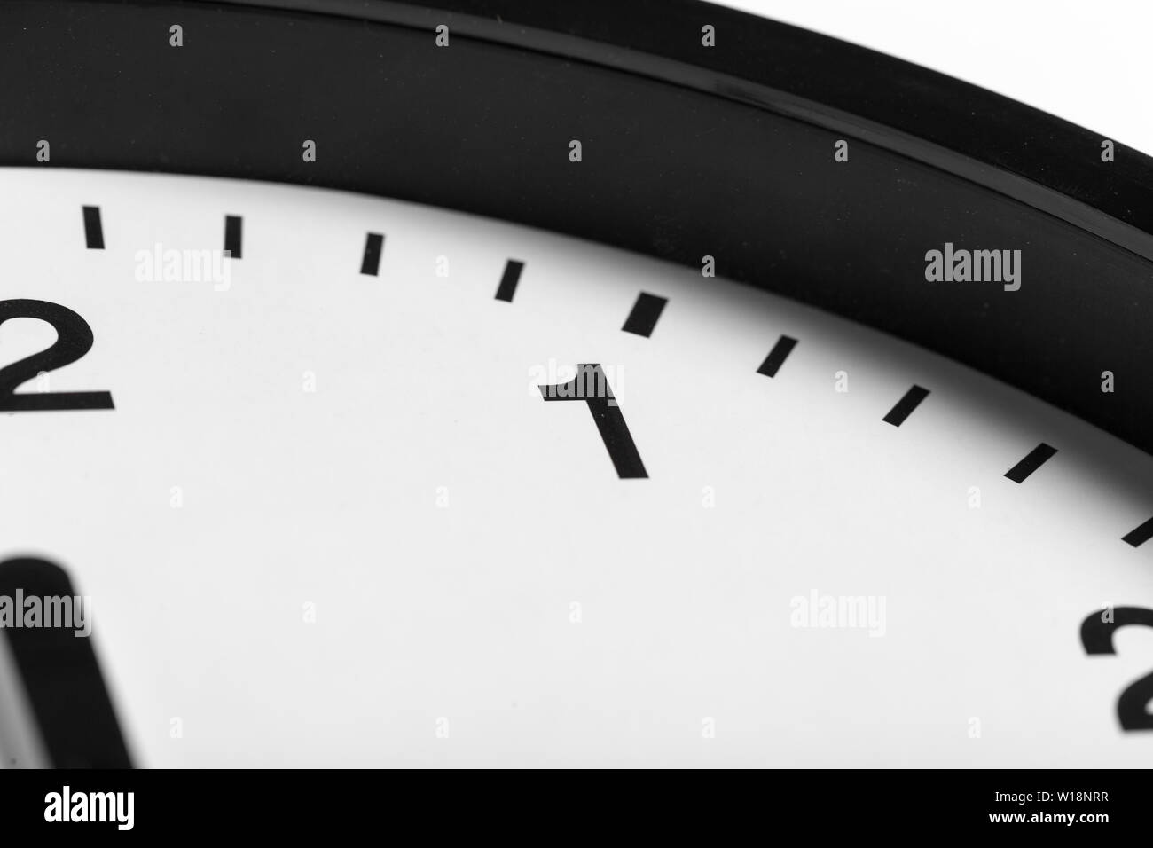 Simple classic black and white round wall clock Stock Photo Alamy