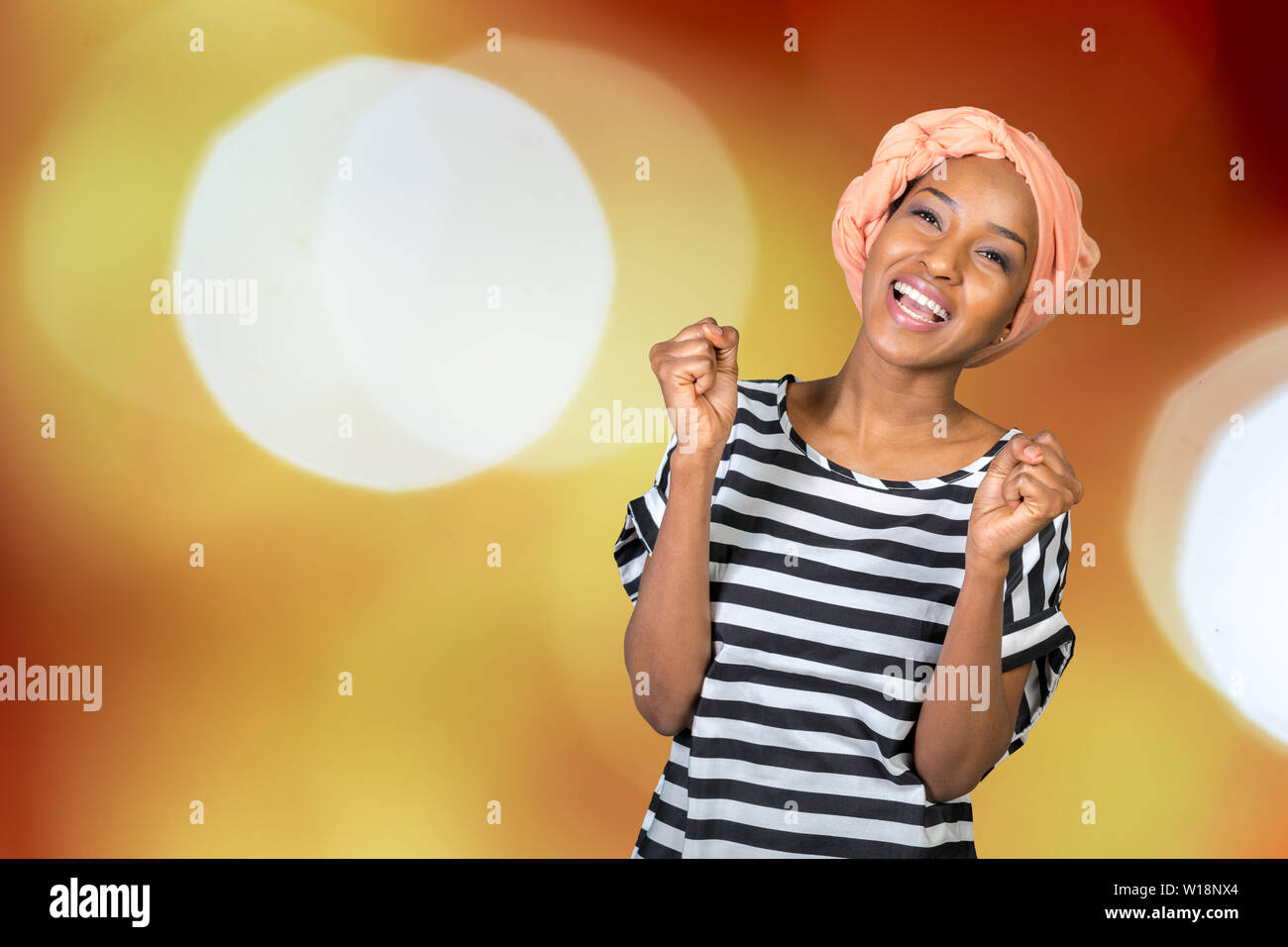 Portrait of a cheerful african woman Stock Photo - Alamy