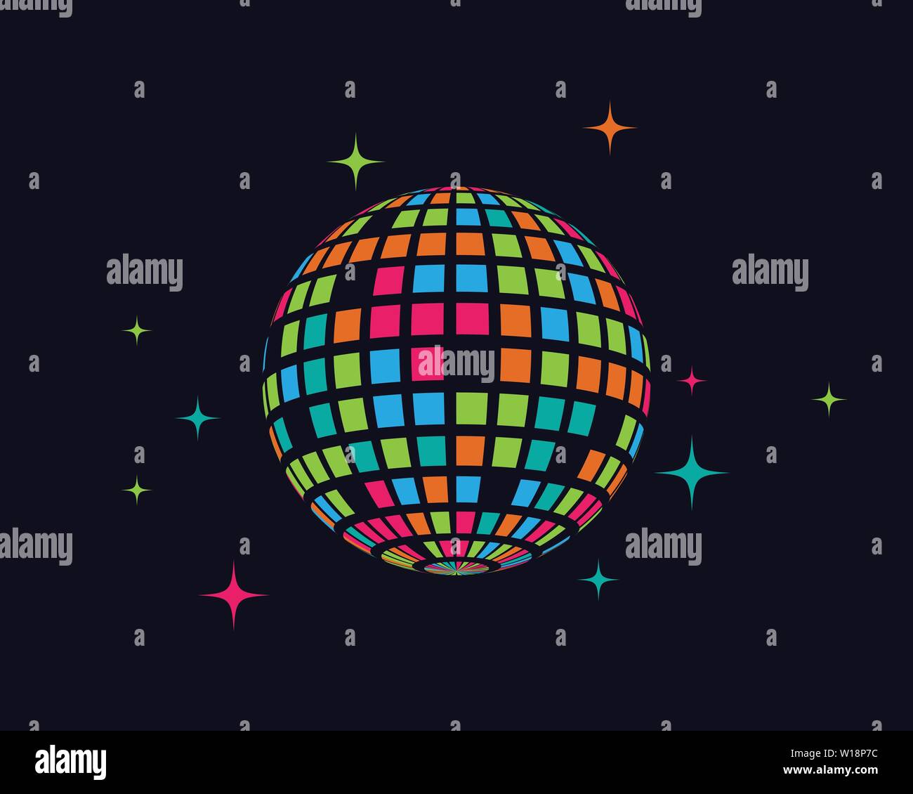 Disco ball vector icon illustration design template Stock Vector Image ...
