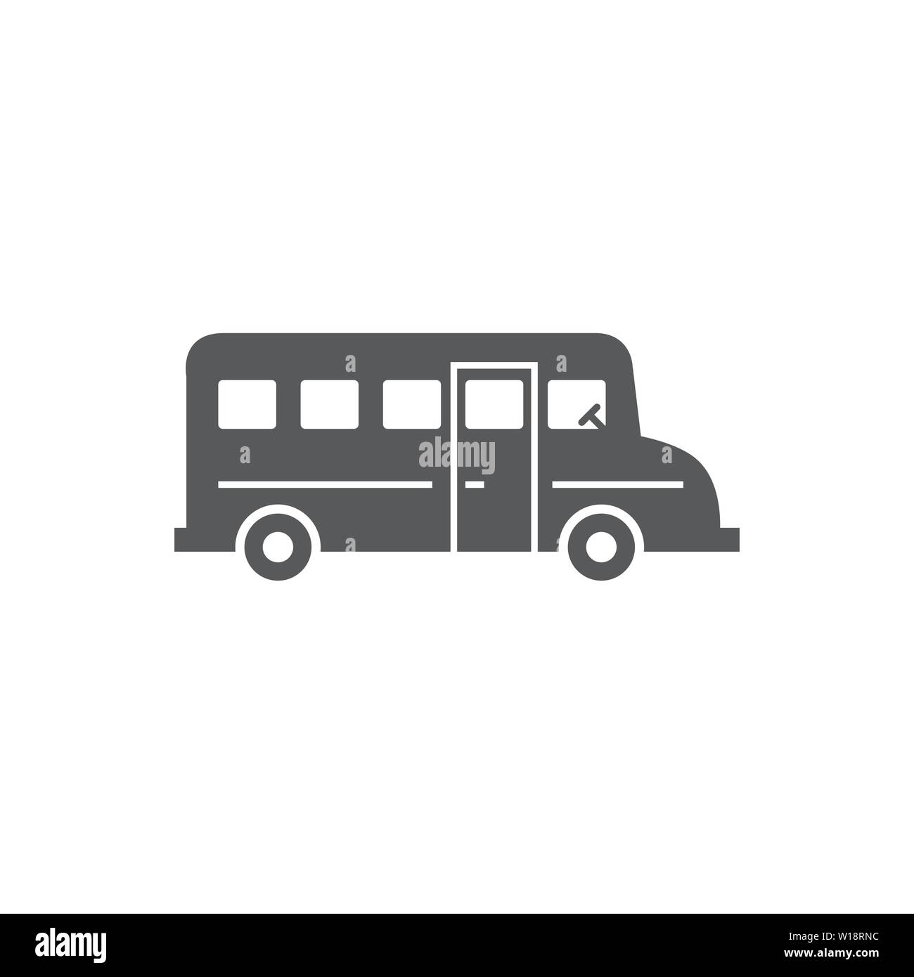 School Bus Icon on white background Stock Vector