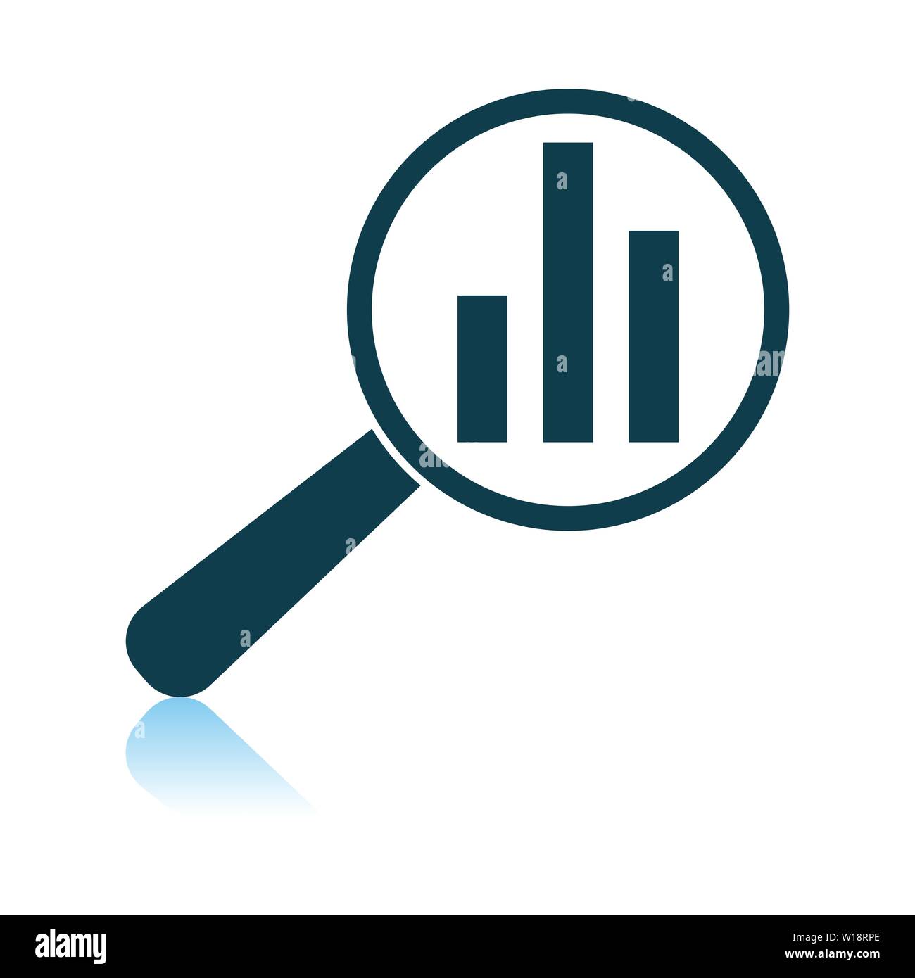 Analytics Icon. Shadow Reflection Design. Vector Illustration Stock ...