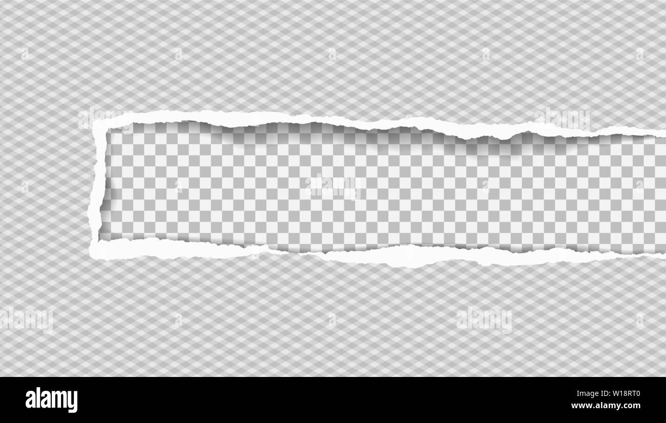 Ripped white squared paper with soft shadow is on squared background ...